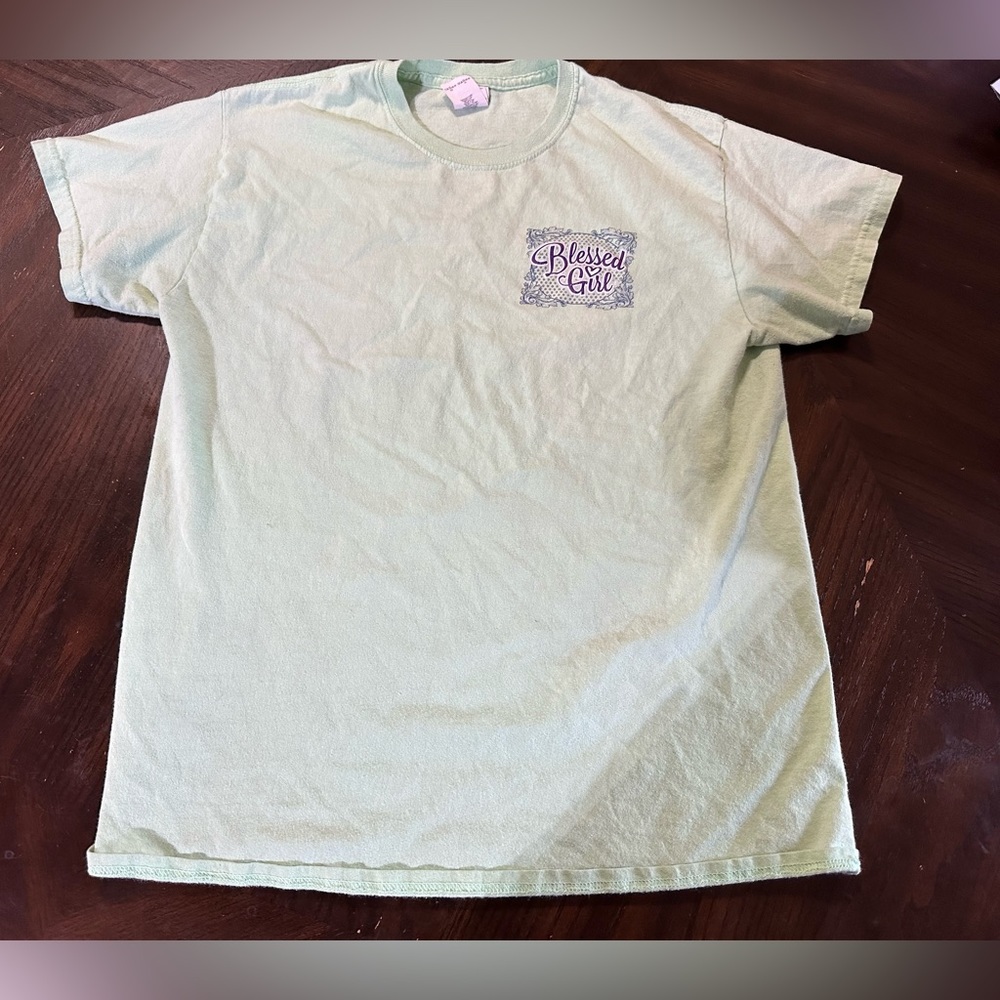 Blessed Girl Womens Graphic T-shirt Size M Short Sleeve She Is Clothed